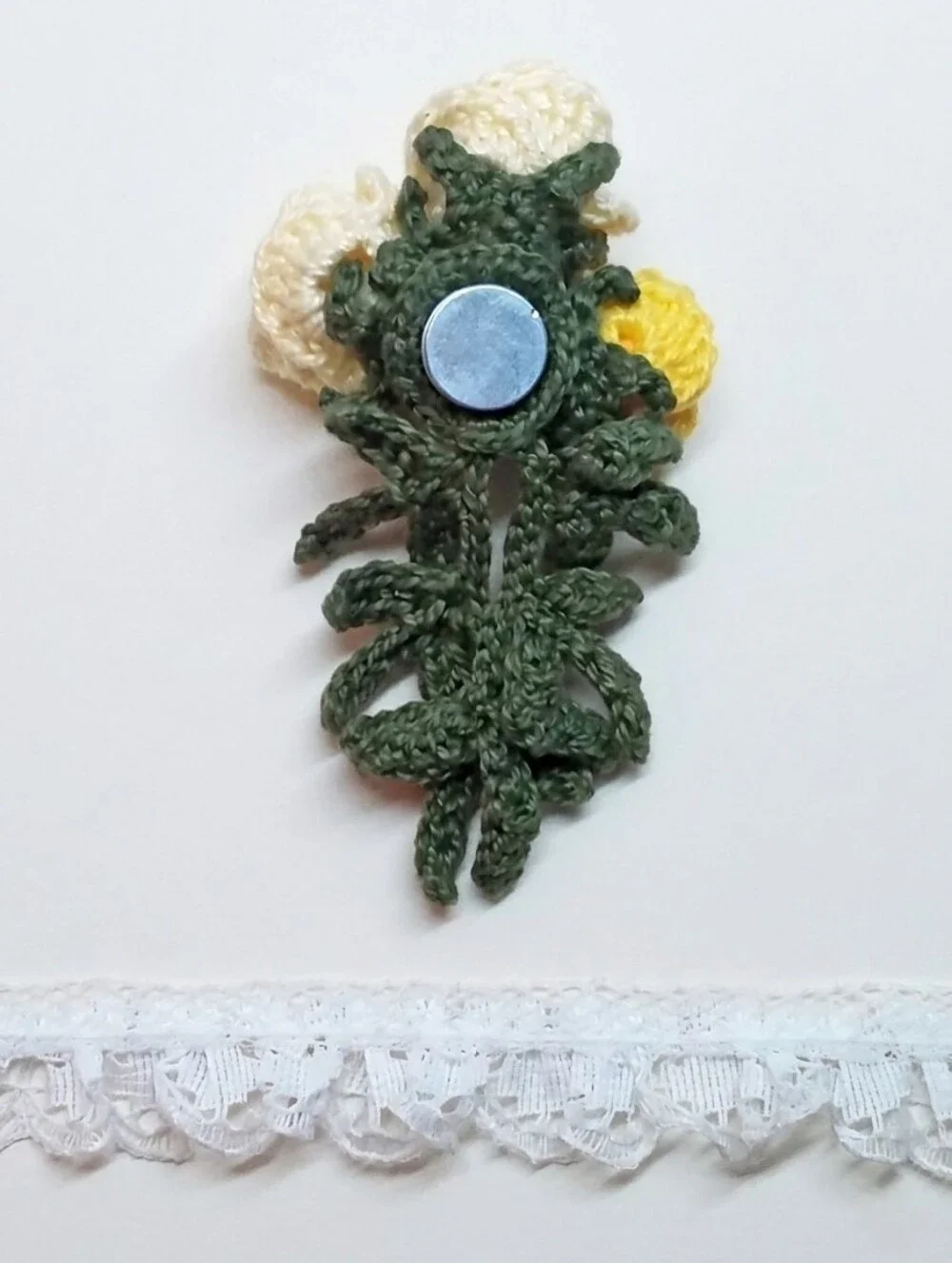 Hand Crafted crochet brooch